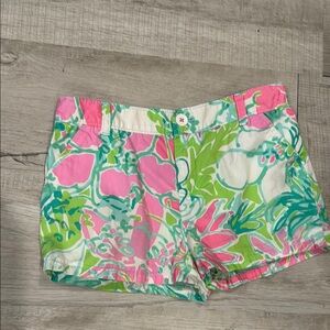 Lilly Pulitzer Pink and Green Shorts Tropical Print